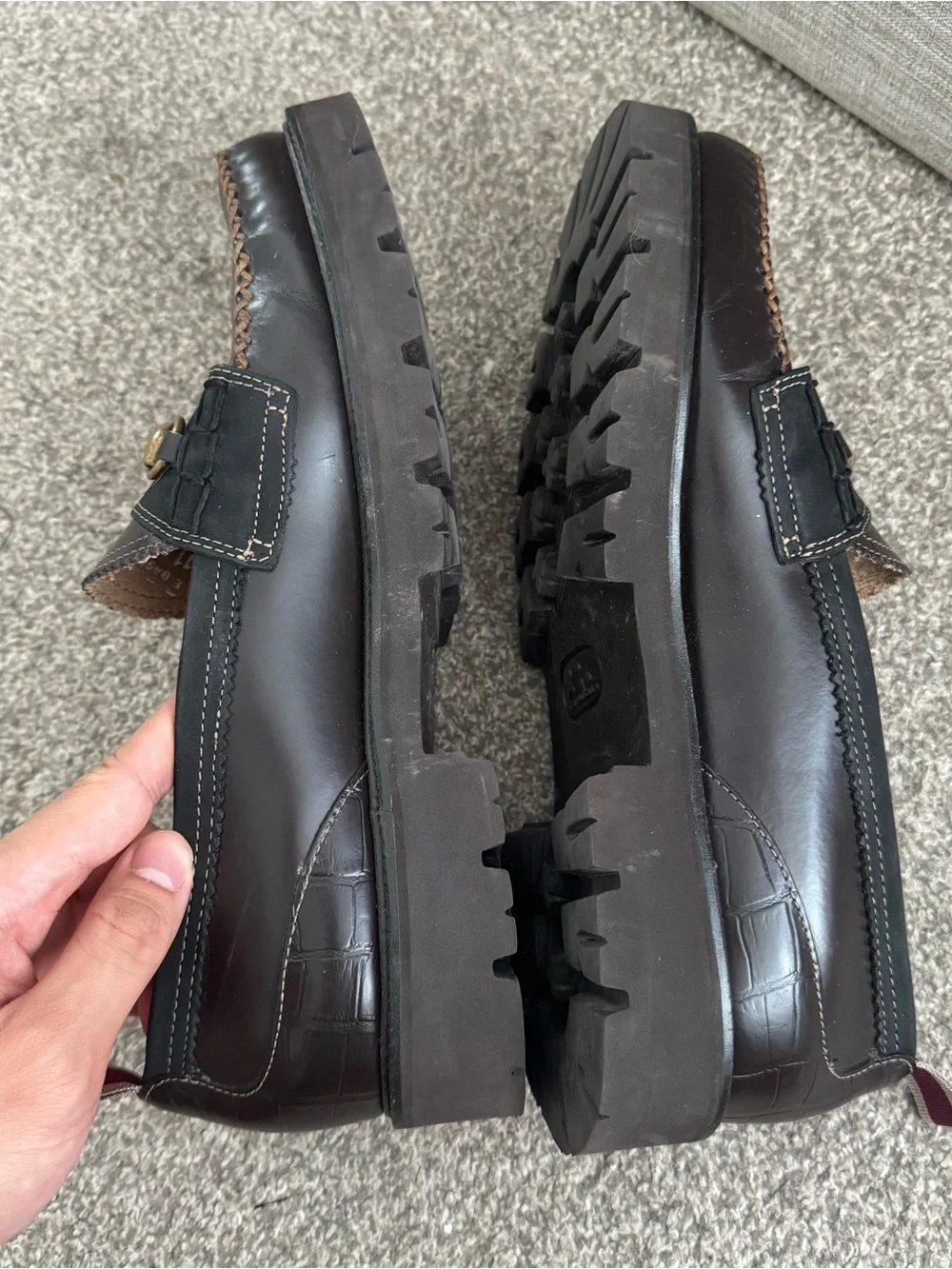 G.H. Bass x Nicholas Daley brown super lug loafers